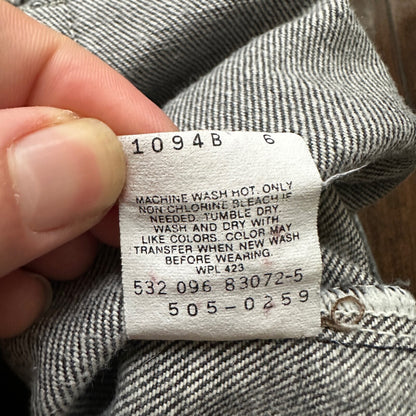 Vintage 90s Levis 505 34x30 Made In USA Tag Jeans Faded Grey 501 80s 31x28