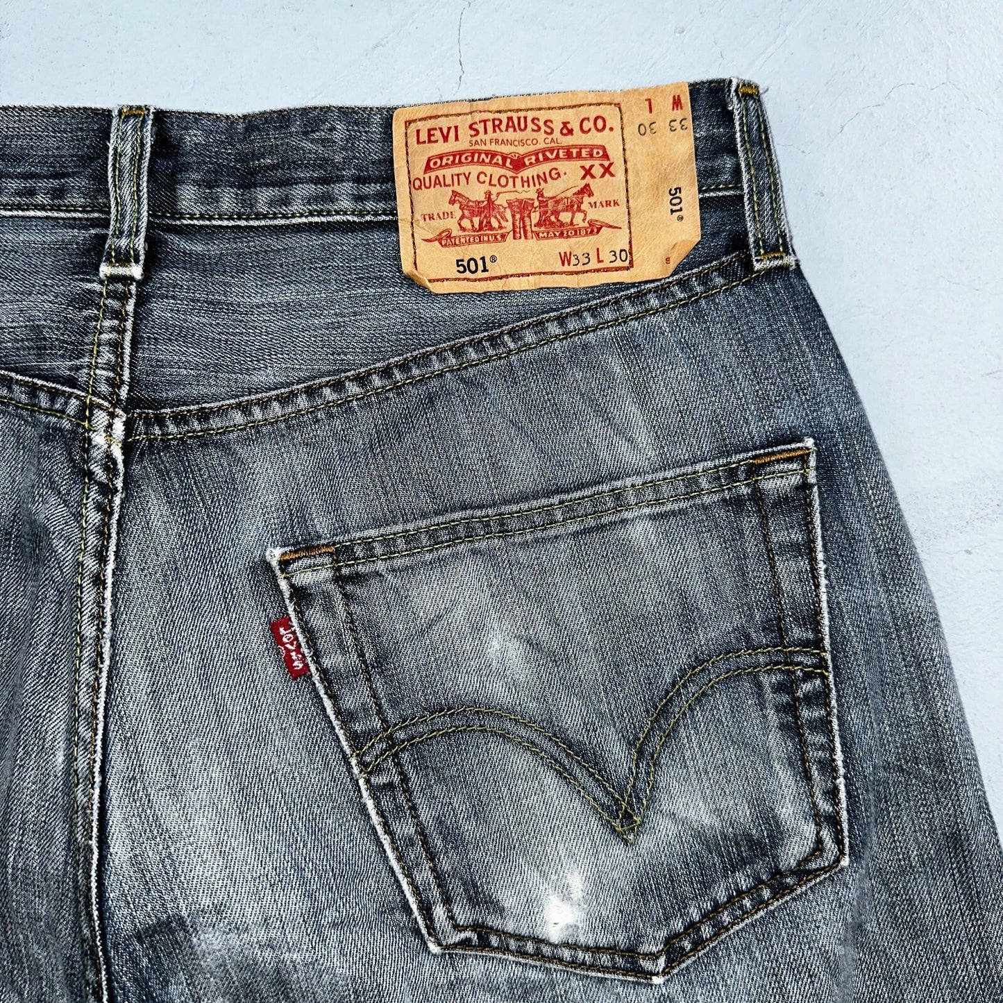 Levis 501 Vintage Y2K XX Straight Leg Jeans Blue Med Wash 33x30 Act 32x28