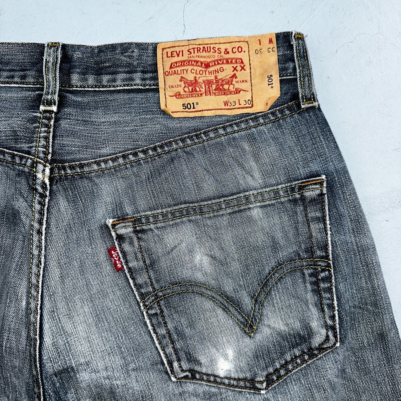 Levis 501 Vintage Y2K XX Straight Leg Jeans Blue Med Wash 33x30 Act 32x28