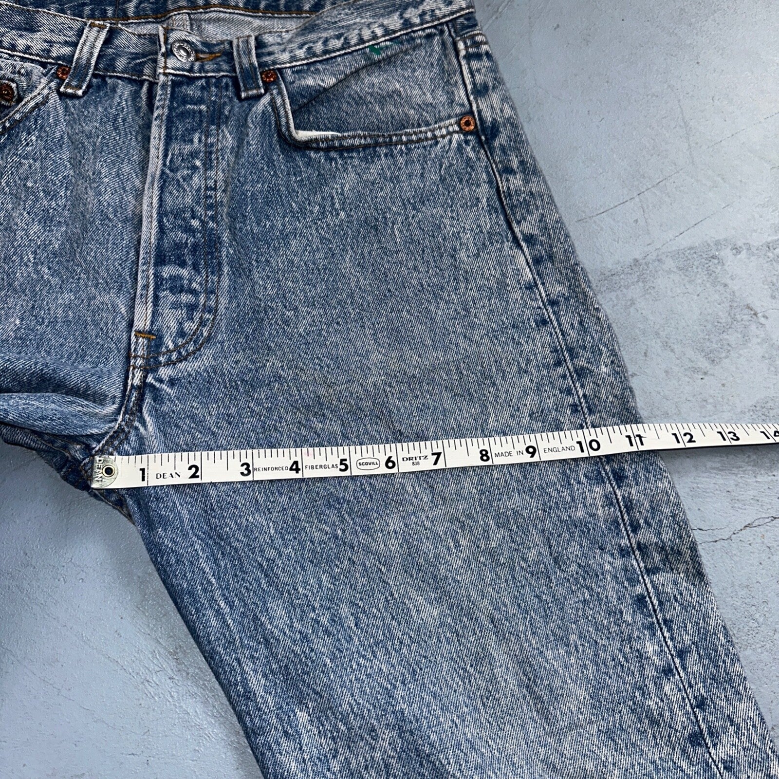 Levis 501 Vintage 90s USA XX Straight Leg Jeans Blue Light Wash 32x30 Act 30x29