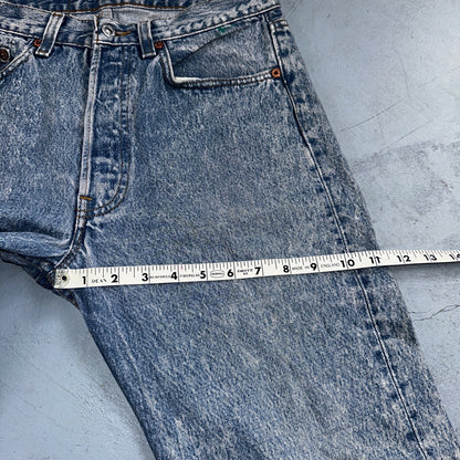 Levis 501 Vintage 90s USA XX Straight Leg Jeans Blue Light Wash 32x30 Act 30x29