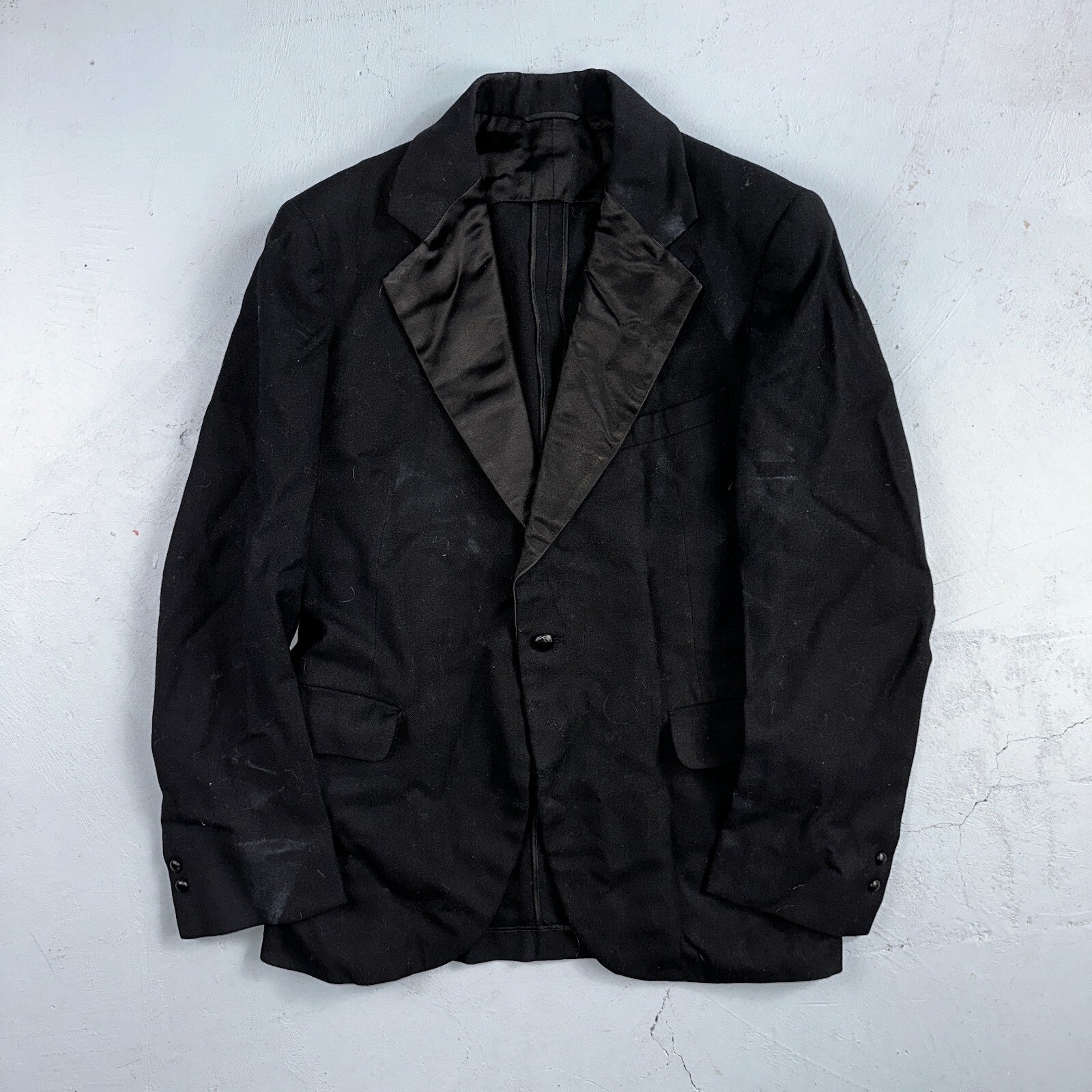 VTG 1920s Mens 1 PC Suit Tuxedo Coat Jacket Pants Black 20s 30s Antique