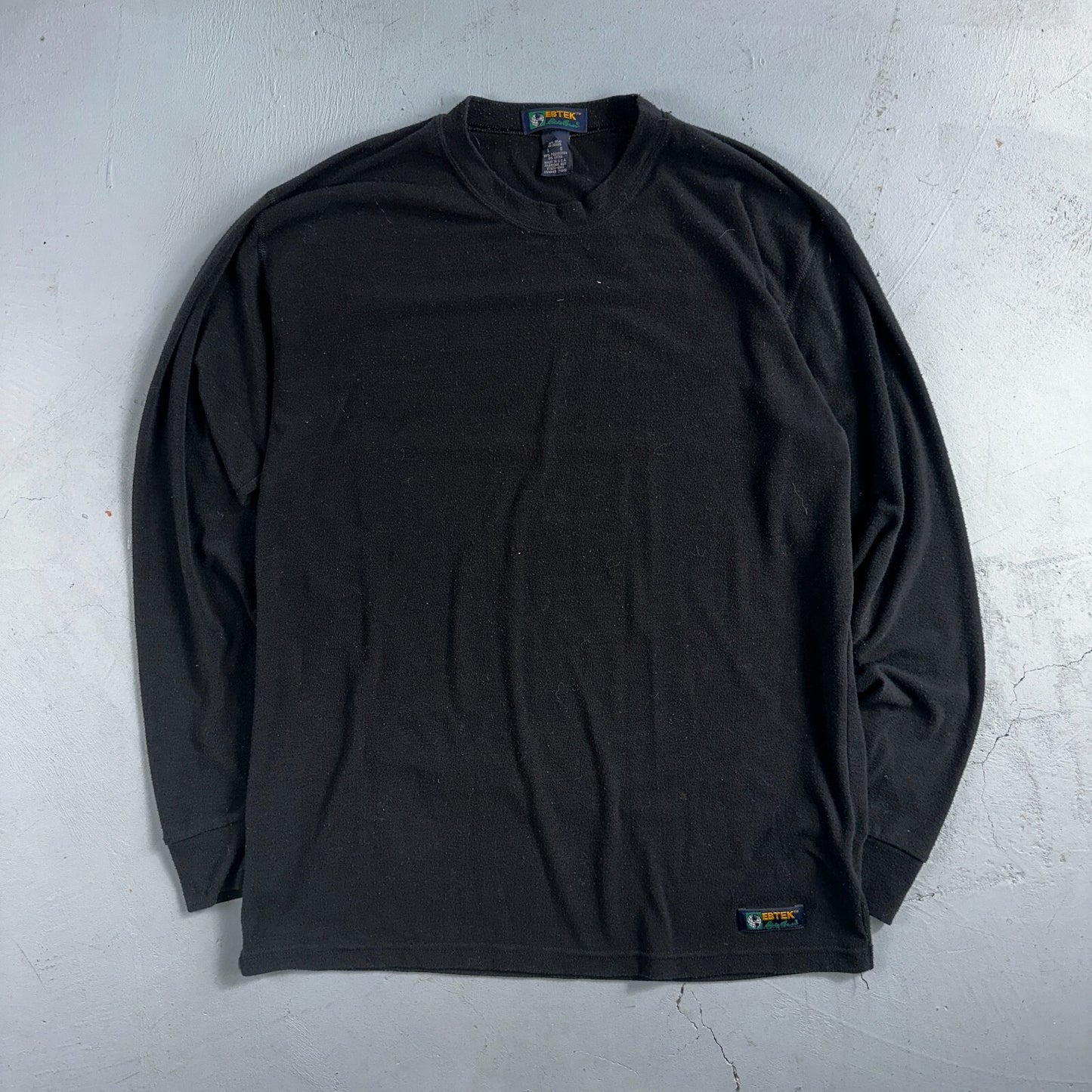 Ebtek Eddie Bauer Black VTG T Shirt USA Large 90s Long Sleeve Shirt Simple