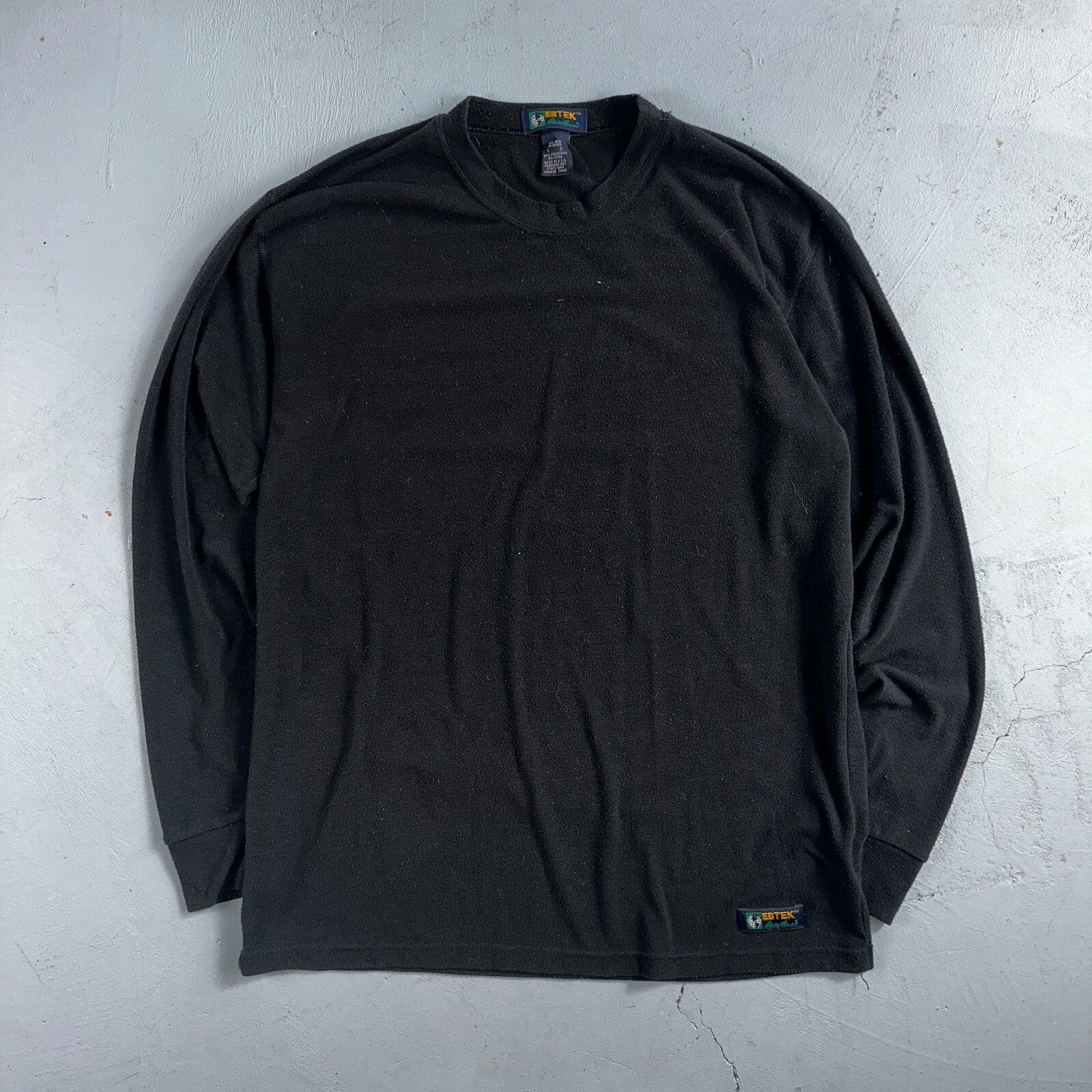 Ebtek Eddie Bauer Black VTG T Shirt USA Large 90s Long Sleeve Shirt Simple