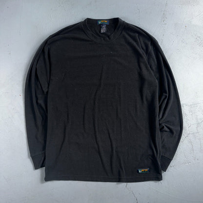 Ebtek Eddie Bauer Black VTG T Shirt USA Large 90s Long Sleeve Shirt Simple