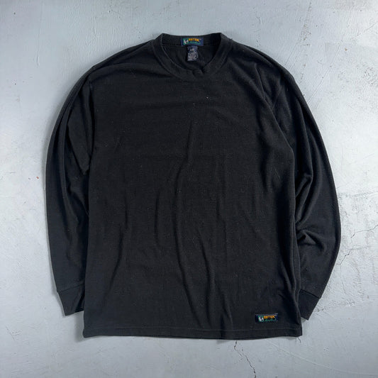 Ebtek Eddie Bauer Black VTG T Shirt USA Large 90s Long Sleeve Shirt Simple