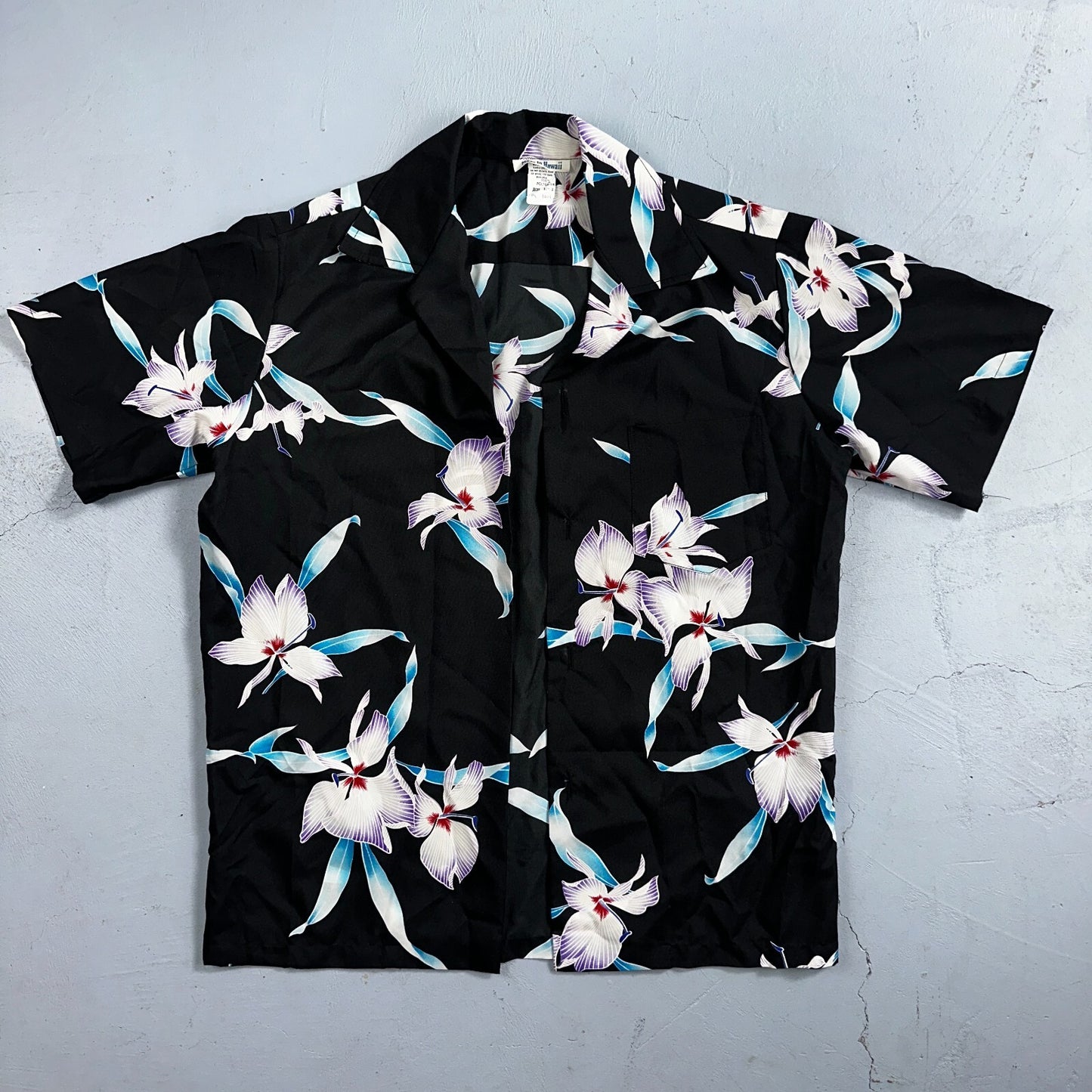 Hawaiian VTG Shirt Crop Rockabilly Floral Multi Color Robe 60s 70s Disco Hawaii