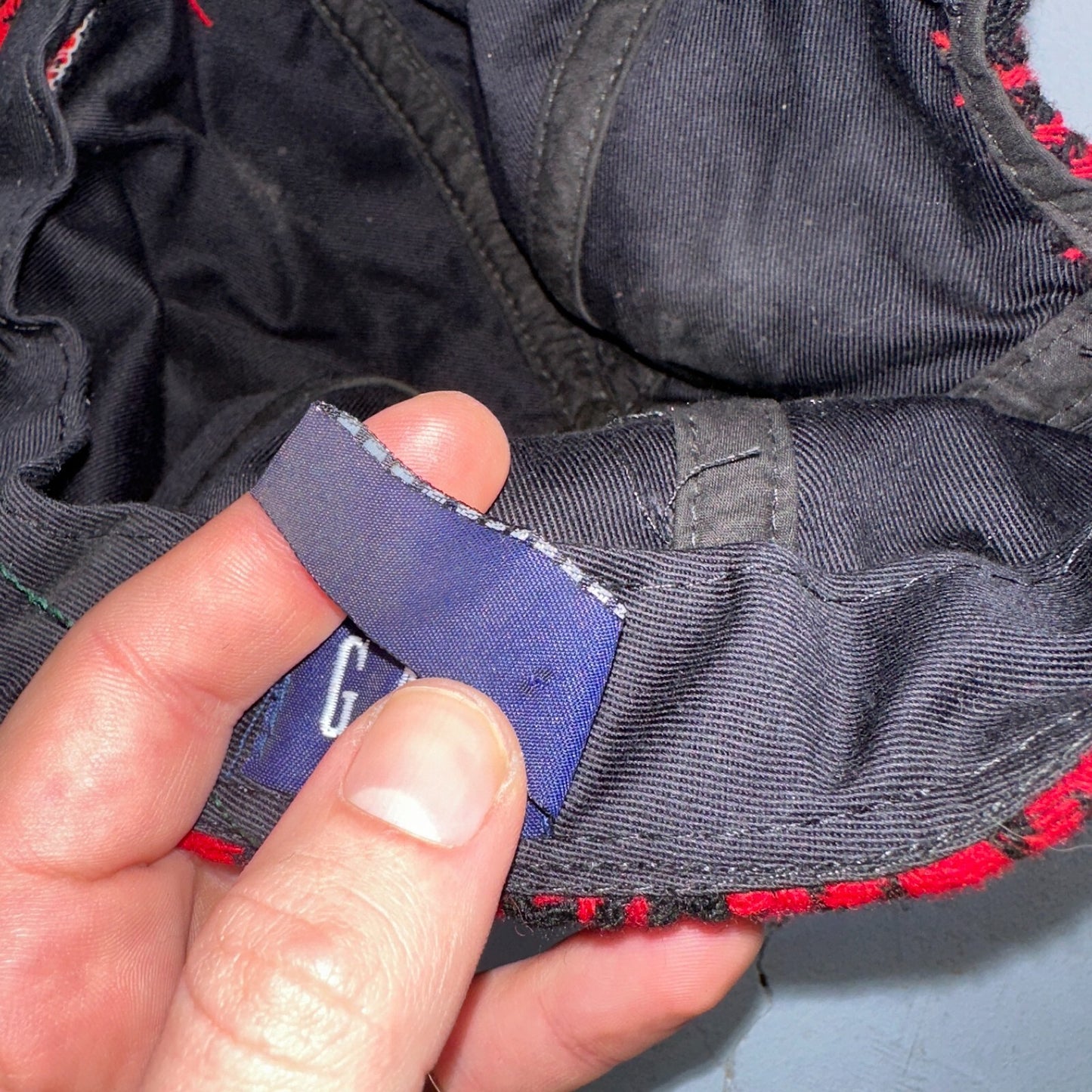 Vintage GAP Wool Hat Cap Adult One Size Adjustable Strapback USA Made 90s Red