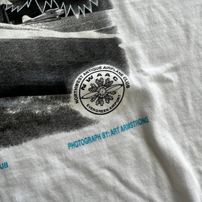 Airplane Portland Oregon Vintage T Shirt Flying Pilot Bald Eagle USA America