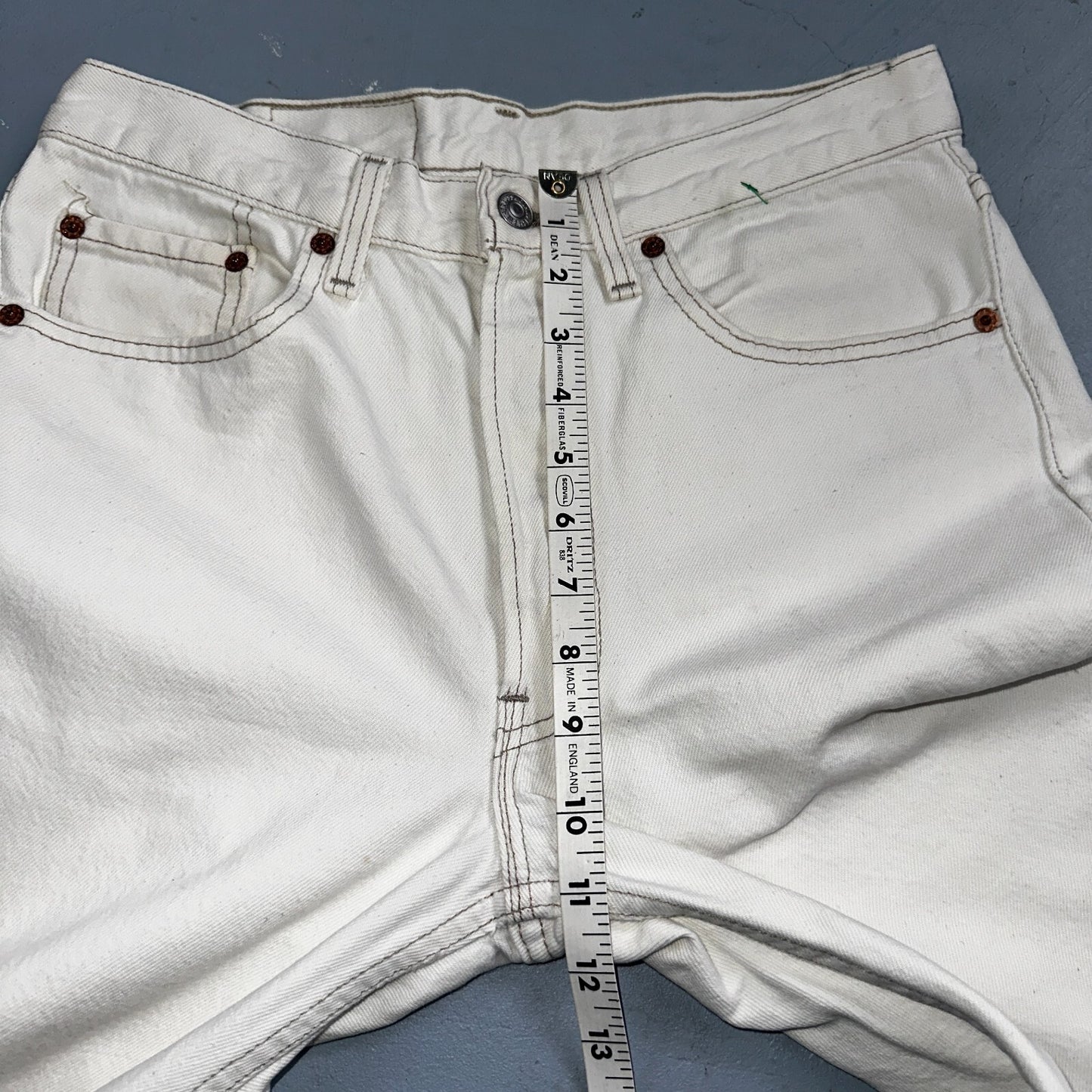 Levis 501 Vintage 90s USA XX Straight Leg Jeans White Light Wash 31x32 Act 30x30