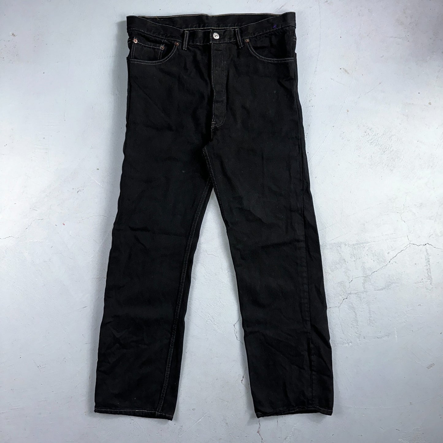 Levis 501 Vintage 90s XX Straight Leg Jeans Black Overdye Wash 36x30 Act 34x29