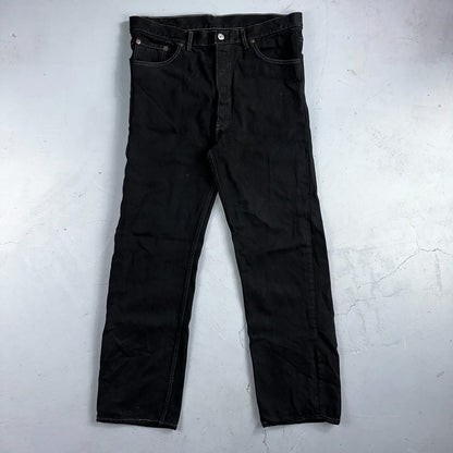 Levis 501 Vintage 90s XX Straight Leg Jeans Black Overdye Wash 36x30 Act 34x29