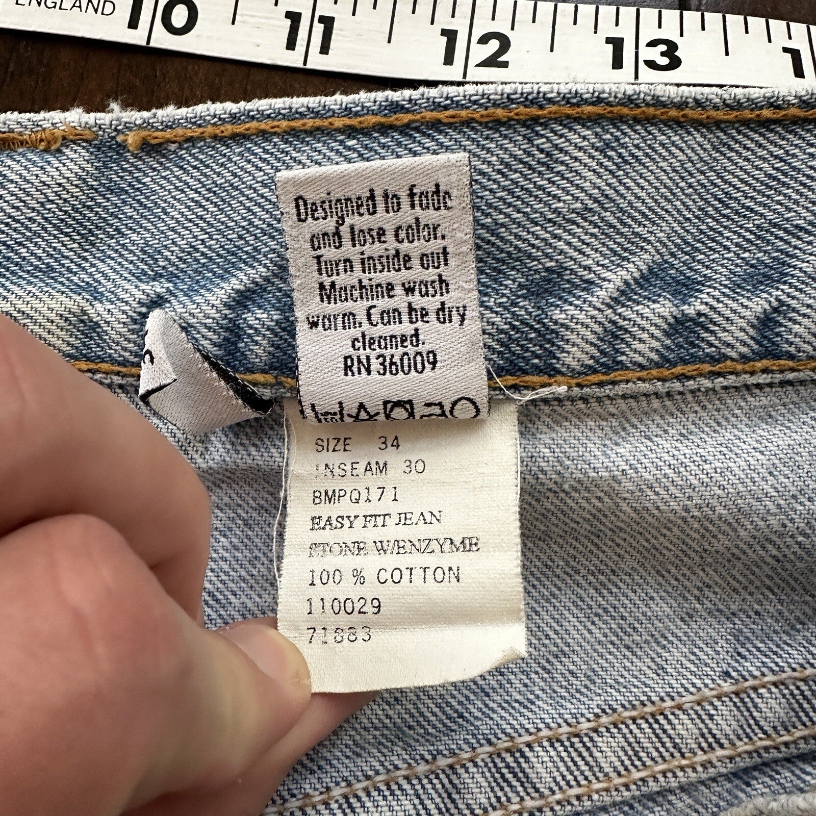 Vintage Calvin Klein Jeans Mens 34 Blue Stonewash 1990s USA 90s 31x27 Light