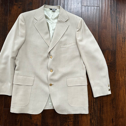 VTG Union Sport Coat Mens 42 Johnson Blazer Button Cricketer 70s 1970s Tan