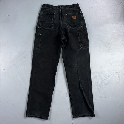 Carhartt VTG Double Knee Carpenter Pants Mexico B01 B136 BLK Black 30x34 A 27x31