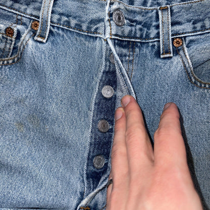 Levis 501 Vintage Y2K XX Straight Leg Jeans 90s Blue Light Wash 33x30 Act 32x28