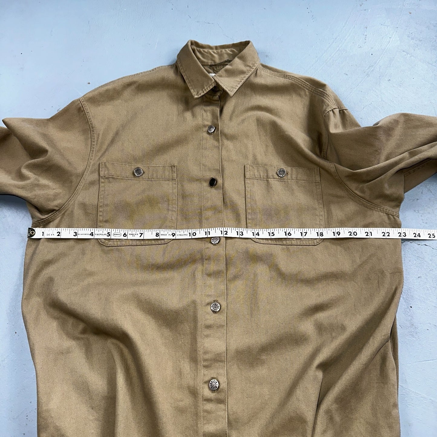 Calvin Klein VTG 90s Jacket Shirt Womens Large Button Trench Military USA Long