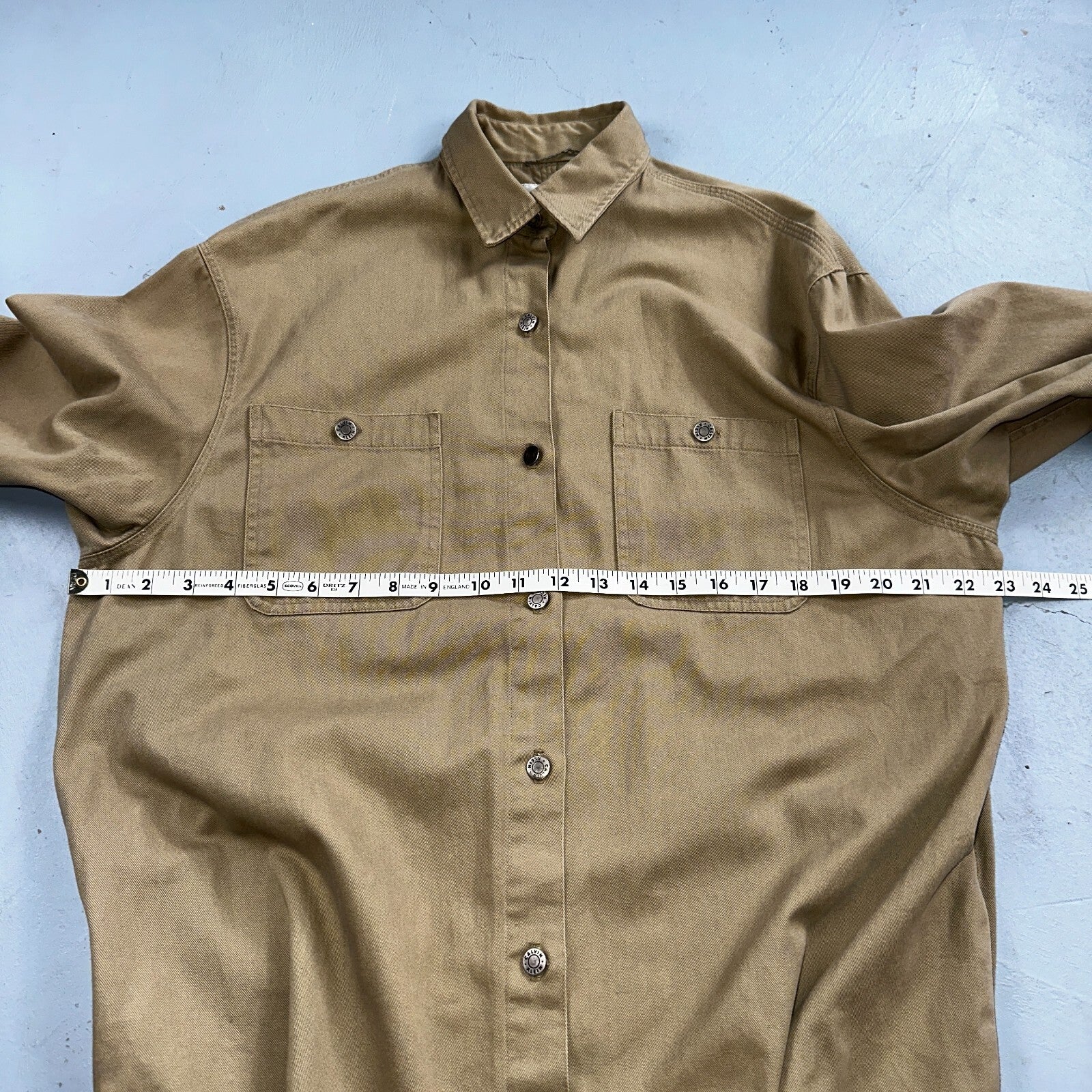 Calvin Klein VTG 90s Jacket Shirt Womens Large Button Trench Military USA Long