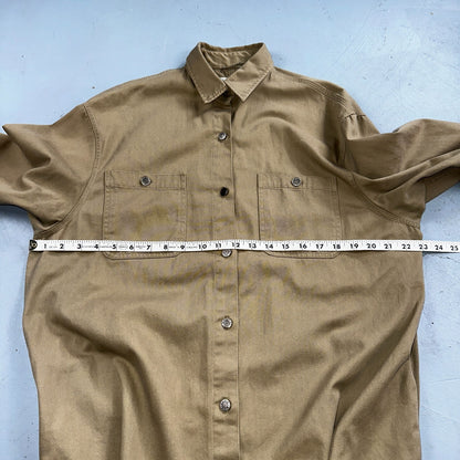 Calvin Klein VTG 90s Jacket Shirt Womens Large Button Trench Military USA Long
