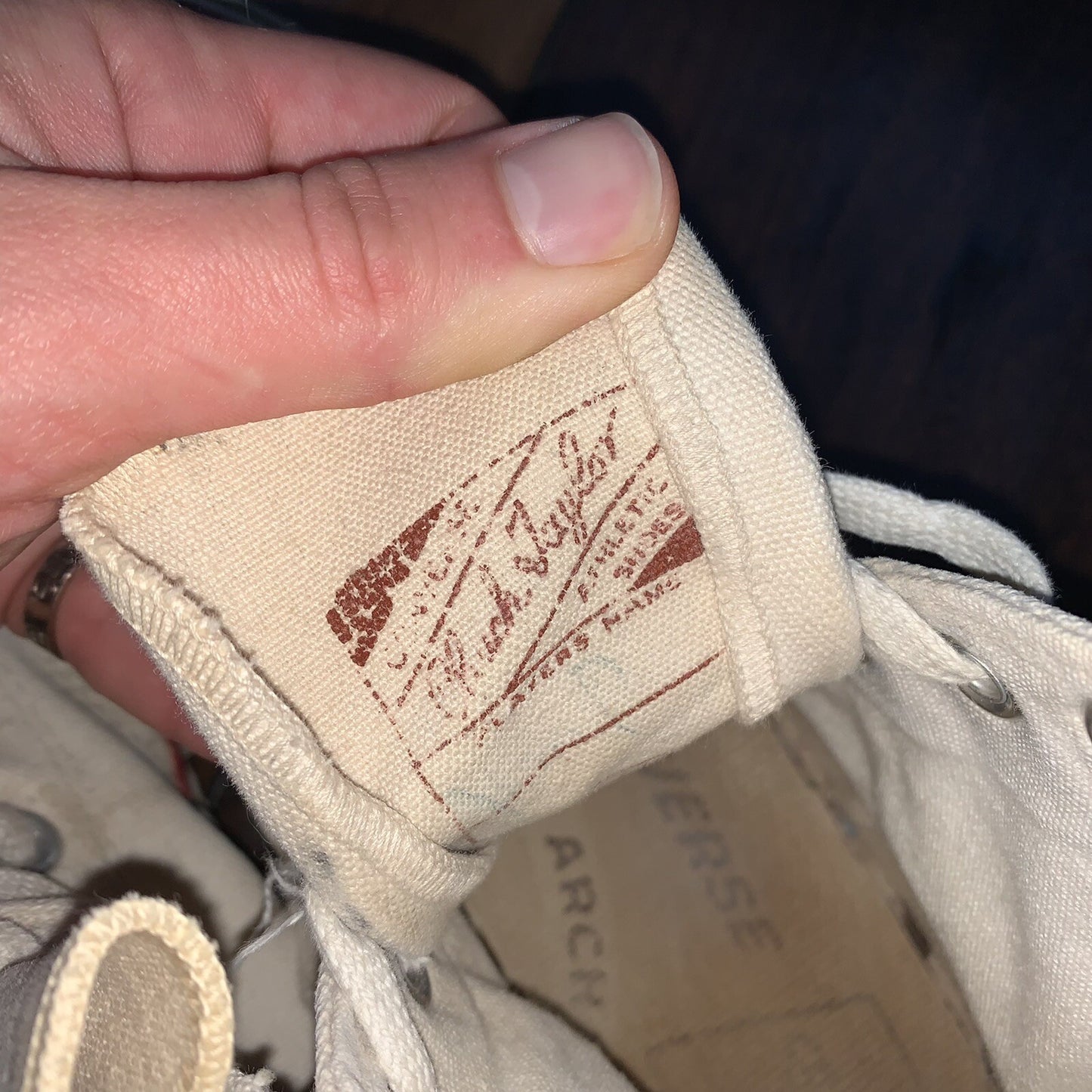 Vintage 60s CONVERSE Chuck Taylor All Star Blue Label White 7 RARE Comfort USA