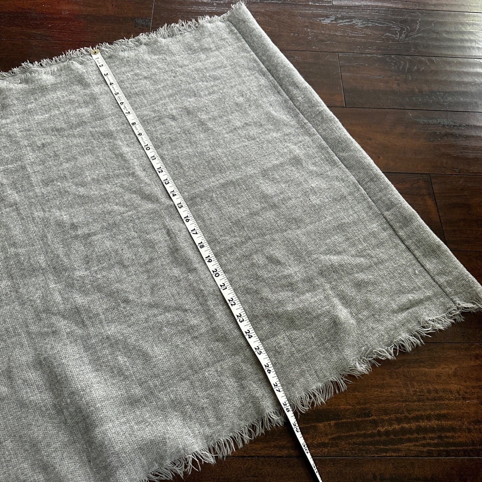 Gray Solid Stitched Scarf Lightweight Heather Winter Used Big Size Cute SQUARE