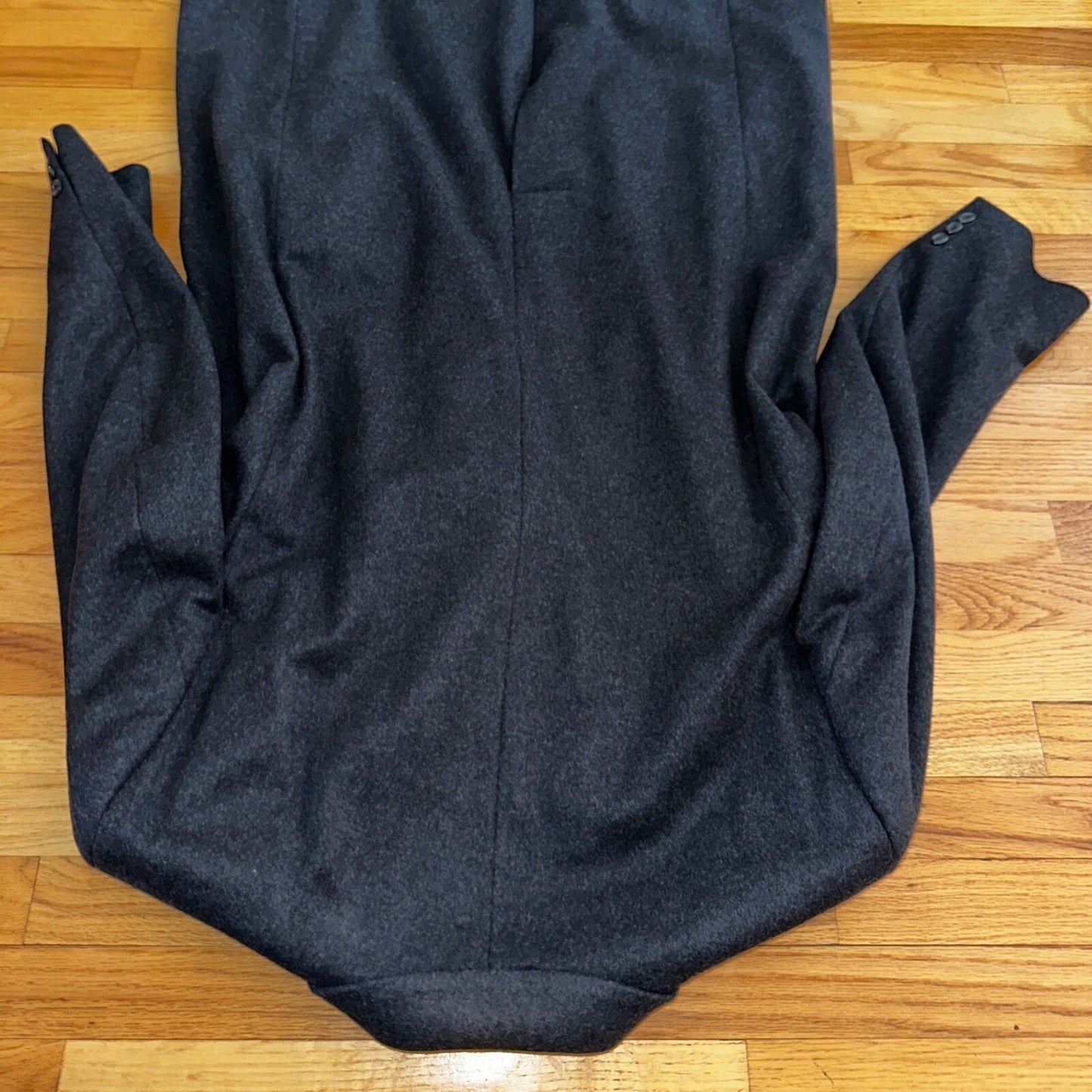 Silver Cloud Mens Coat 44R Black Cashmere Blend Italy Peacoat Jacket Long Winter