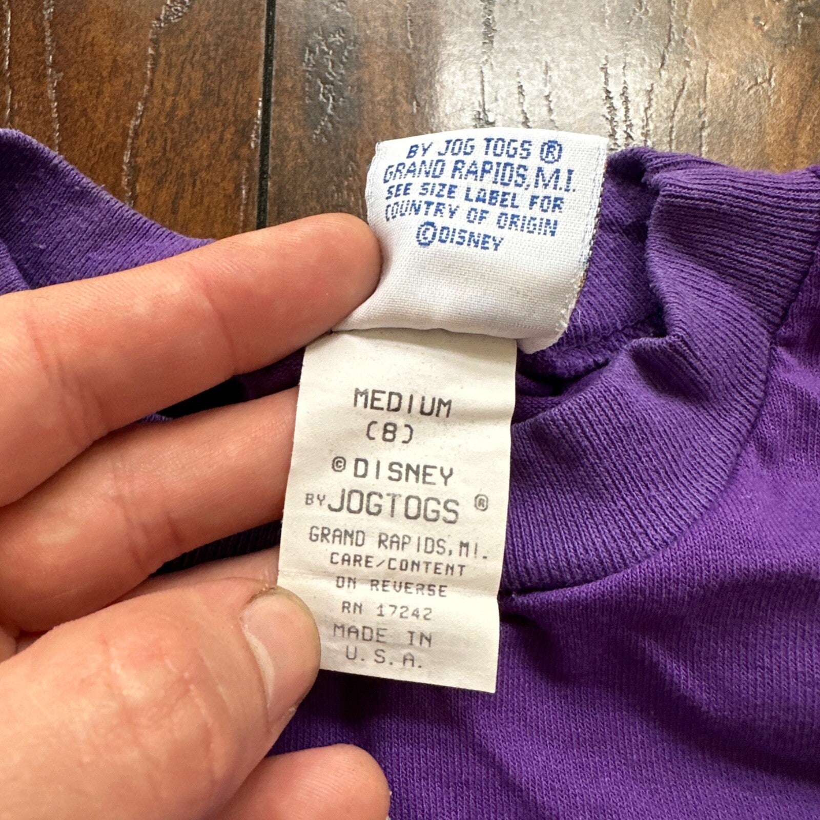 Aladdin Genie Purple AOP Vintage T Shirt 90s Single Stitch Kids Medium Disney