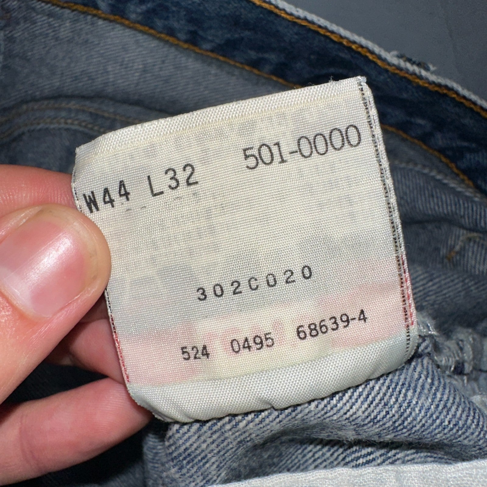 Levis 501 Vintage 90s USA XX Straight Leg Jeans Blue Med Wash 44x32 Act 40x28
