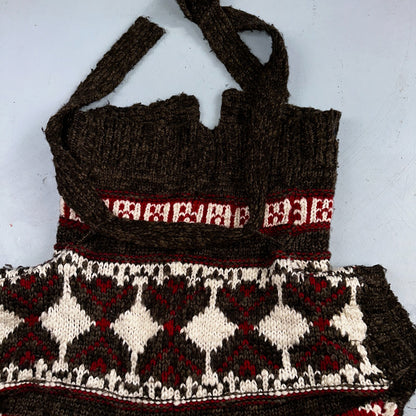 Abercrombie & Fitch VTG Womens Open Front Boho Sweater Cardigan Aztez Small Y2K