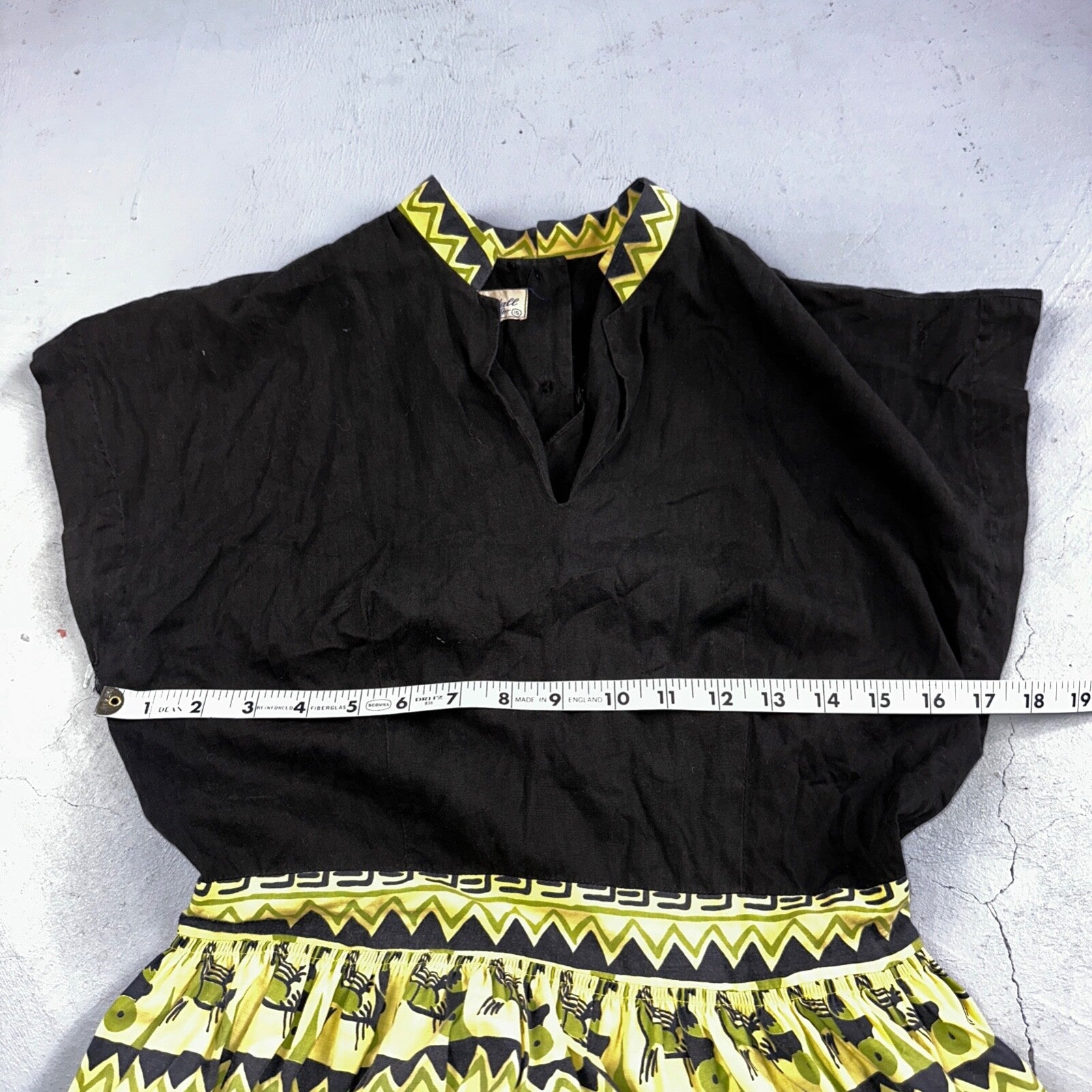 Vtg 40s 50s Day Dress Fit Flare Rockabilly Novelty Rick Rack Trudy Hall 15