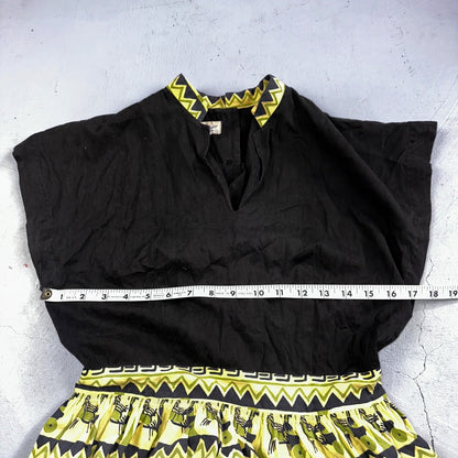 Vtg 40s 50s Day Dress Fit Flare Rockabilly Novelty Rick Rack Trudy Hall 15