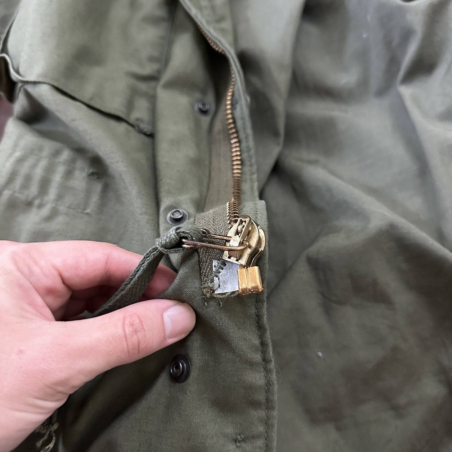 Vintage US Army 1980s Cold Weather Field Coat Jacket M-65 OG 107 Small 80s wwii