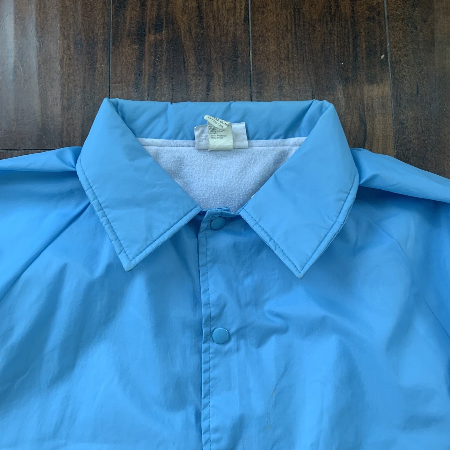 Vintage Oregon 80’s Hartwell Baby Blue Satin Jacket Lined USA Independence 1950