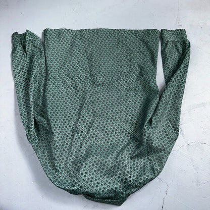 VTG 60s Jantzen Womens Top 12 Green Button Long Sleeve Shirt Flowers USA