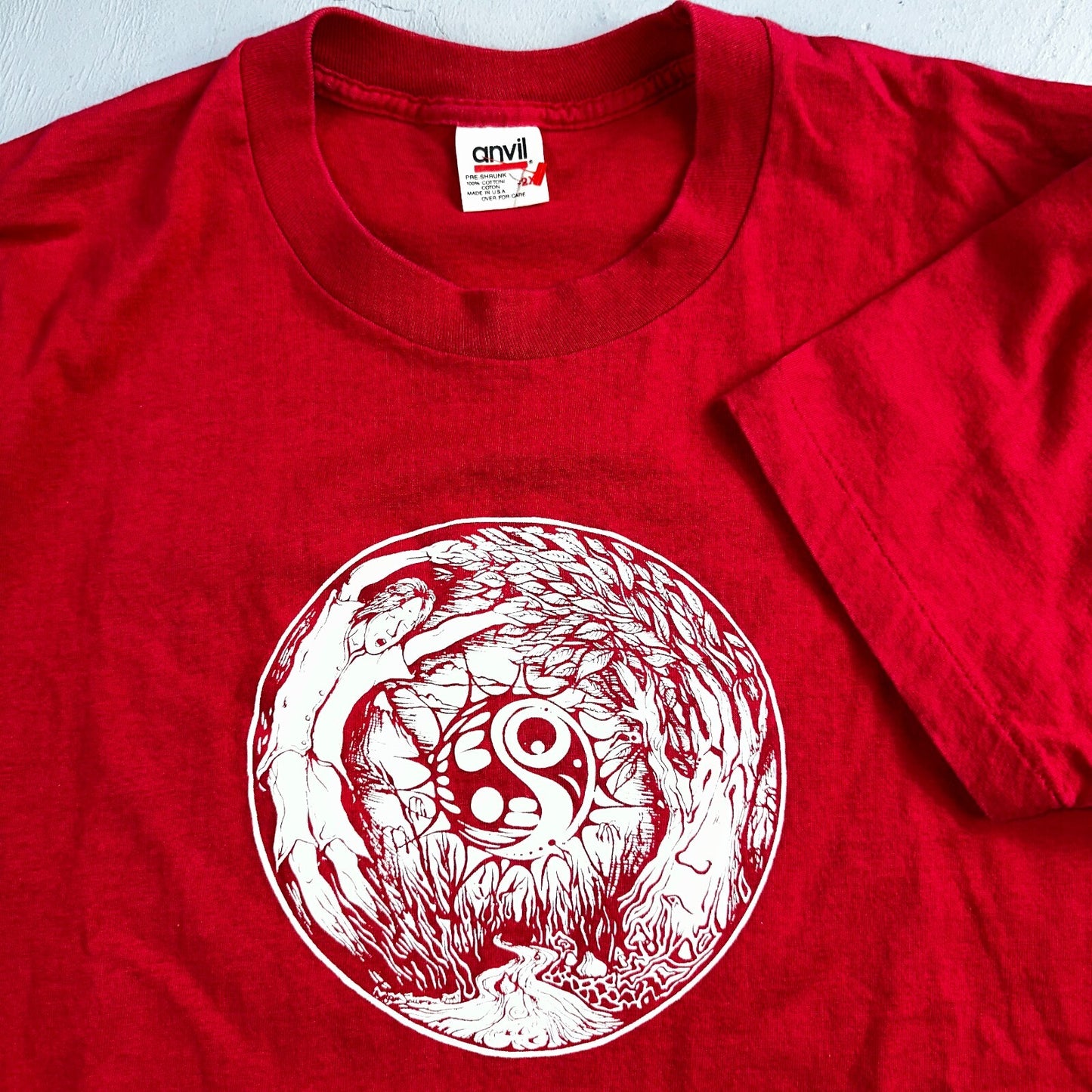 Survival Lines Earth VTG T Shirt Hippie Anvil Band Promo Trip 90s 2XL Tree Music