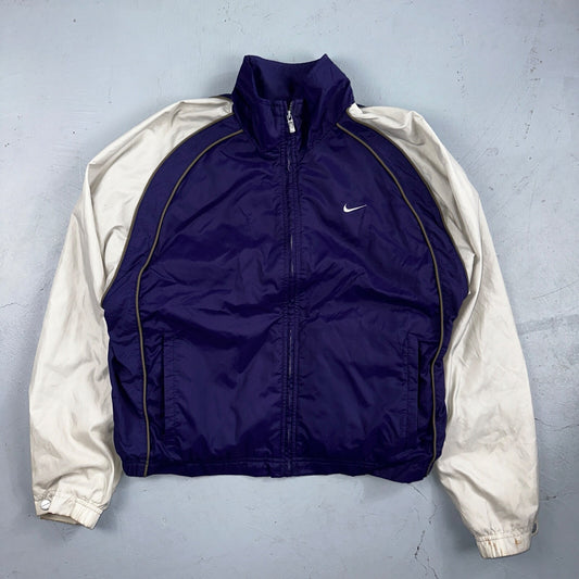 Nike Jacket Vintage Nylon Windbreaker Women’s Gym Full Zip Medium Colorblock 80s