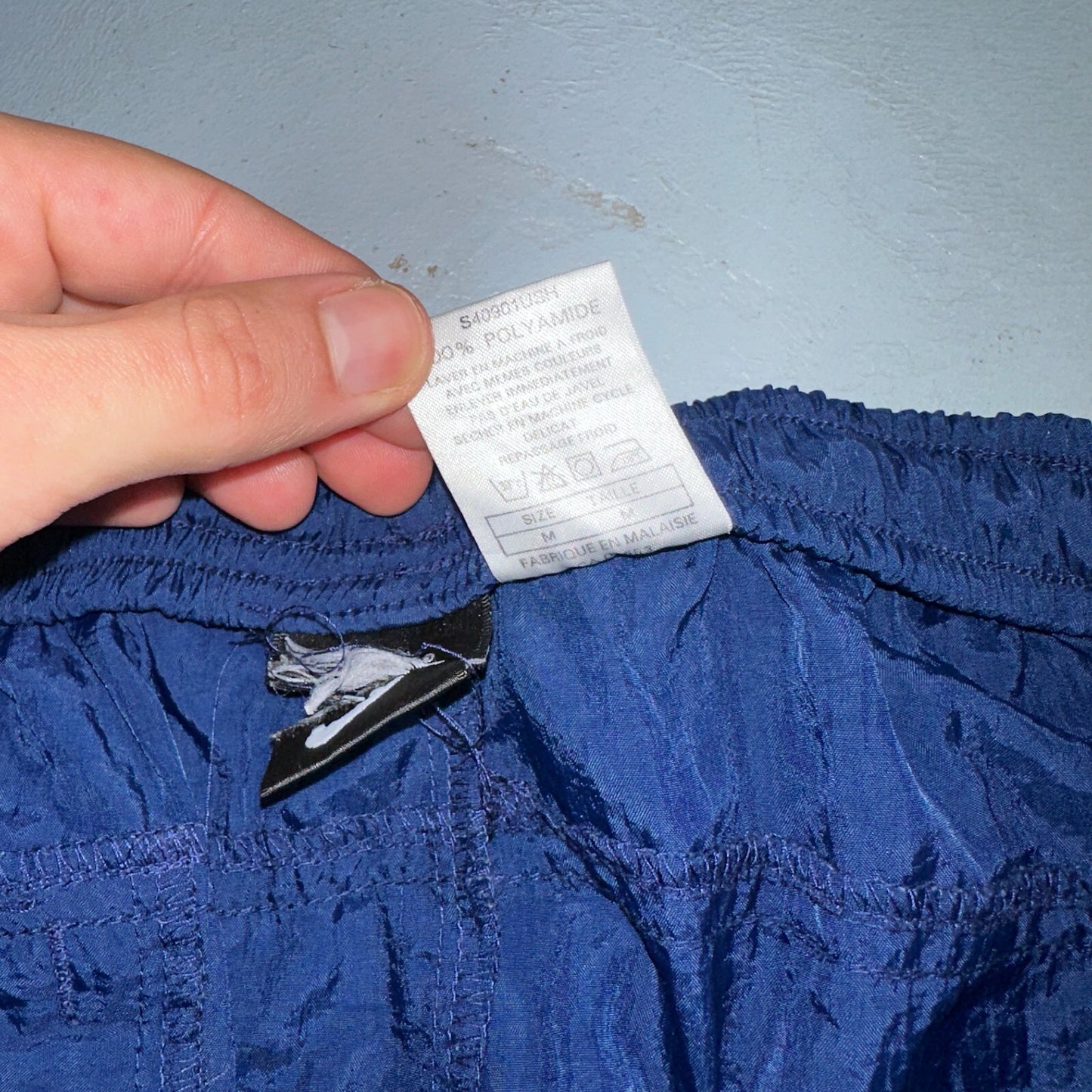 Nike VTG 90s Windbreaker Track Pants Ankle Zip Unlined Blue 1990s Essential