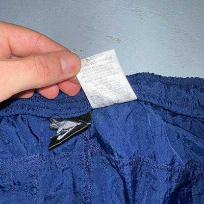 Nike VTG 90s Windbreaker Track Pants Ankle Zip Unlined Blue 1990s Essential