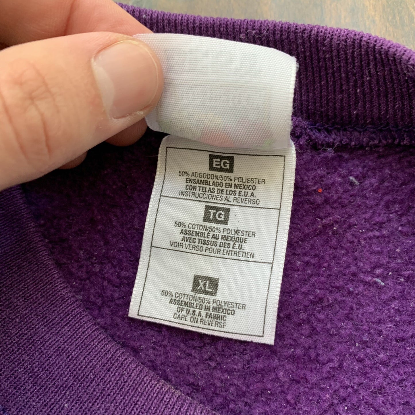 Bald Eagle Hologram Shiny Pearl Vintage 90s Sweatshirt Jumper Purple FOTL USA