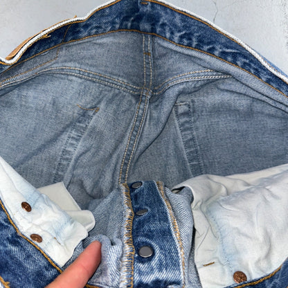 Levis 501 Vintage 90s USA XX Straight Leg Jeans Blue Light Wash 35x34 Act 33x30
