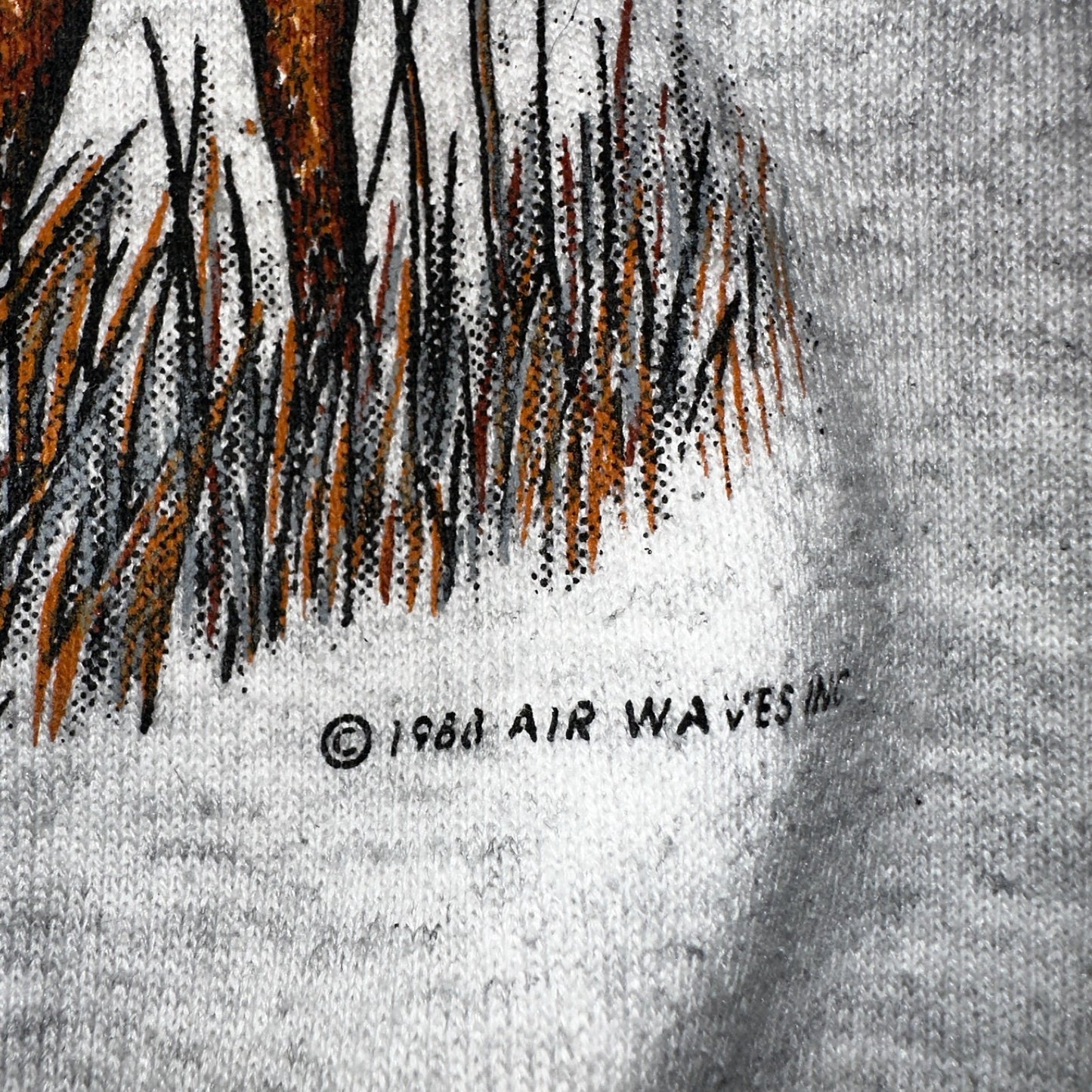 Vintage Buck White Tail Crewneck Sweatshirt Size Large Lee USA Gray Deer Hunting