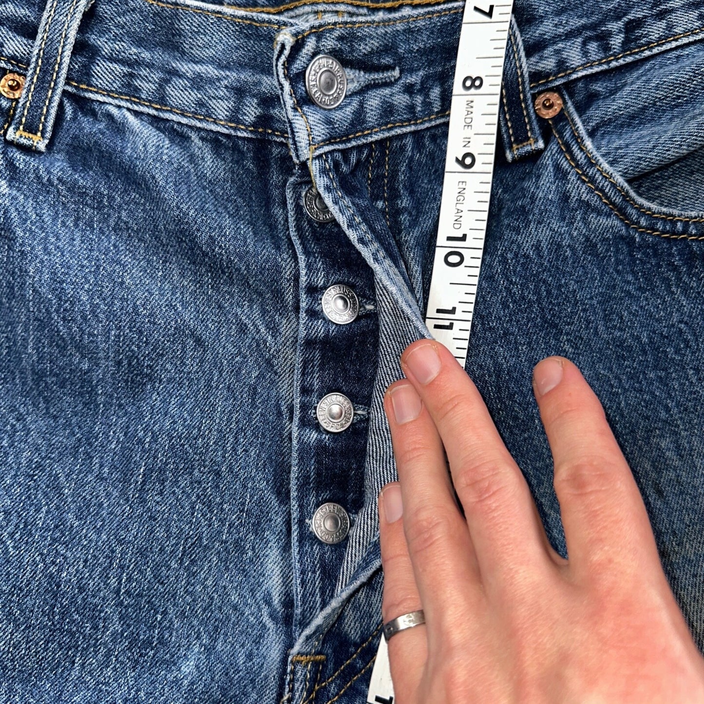 Levis 501 Vintage 90s Mexico Straight Leg Jeans 36x32 Y2K Med Wash Act 34x30