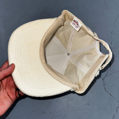 Excellence In Service Corduroy VTG Hat Cap Snapback White Otto Flame Water Vag