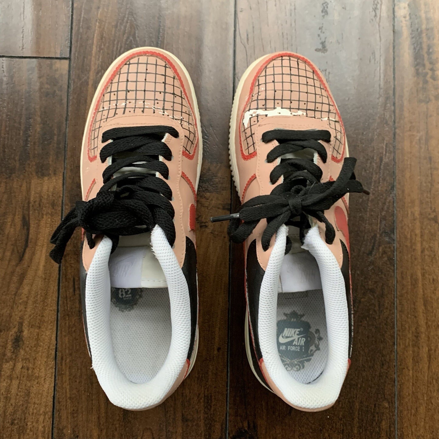 Nike Air Force 1 CUSTOM Low Triple All White 314192-117 Pink Size 7Y Women's 8.5