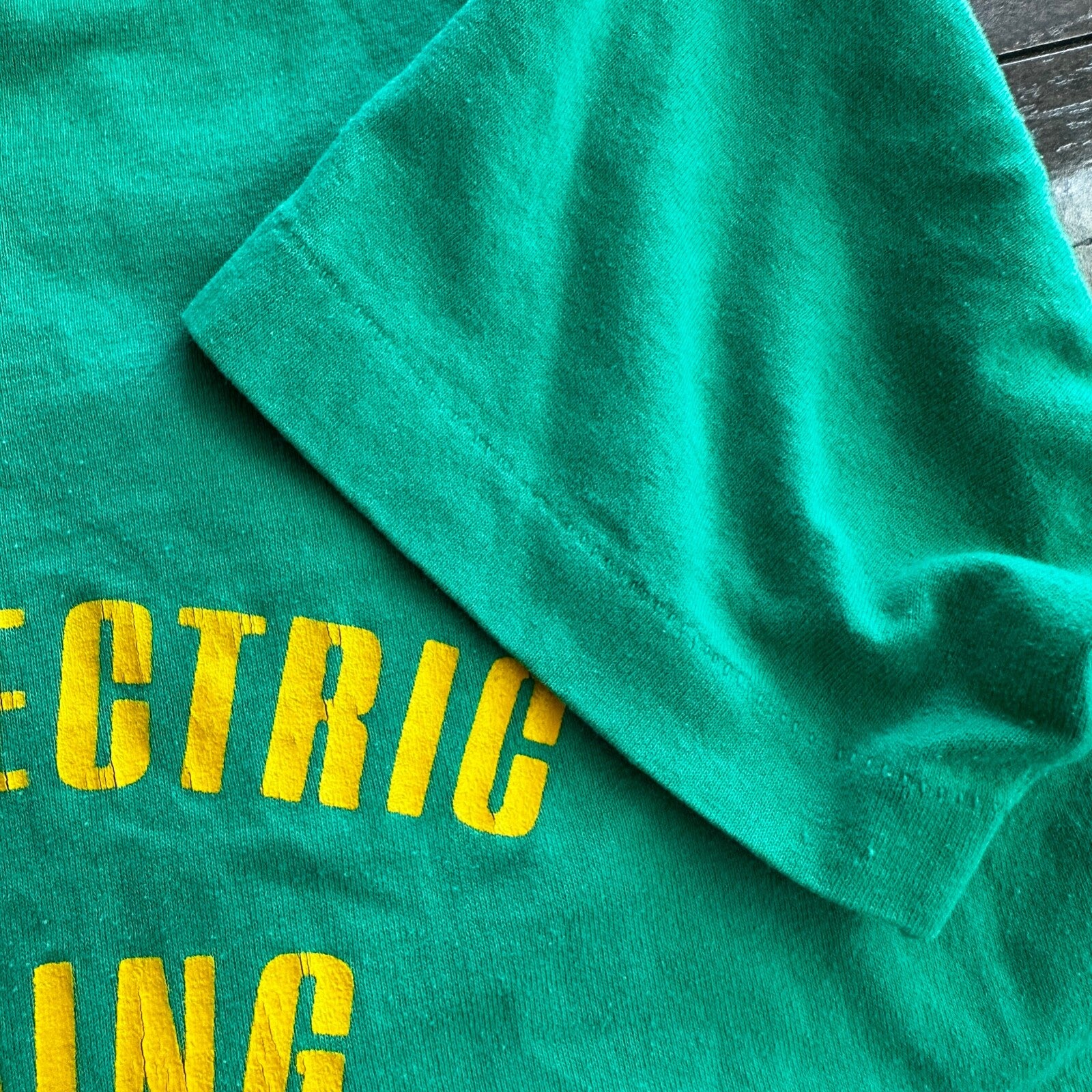 Plumbing Vintage T Shirt Funny Crop Top Single Stitch Green Electric 16 Grover