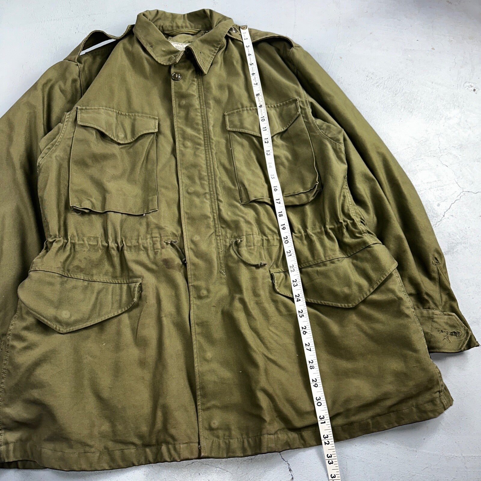 Vintage US Army Military OG 107 M-1951 Field Coat Jacket Mens Size M M65 1957