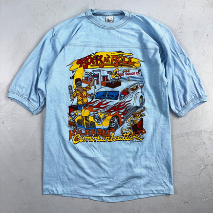 Rock N Roll 80s VTG T Shirt Vinyl Kalahan Wings Beer Rockabilly Life Cars Graph