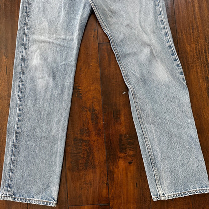 VTG 90s Levis 501 Button Fly 34x36 USA Tag Jeans Straight Wash Blue XX Act 30x32