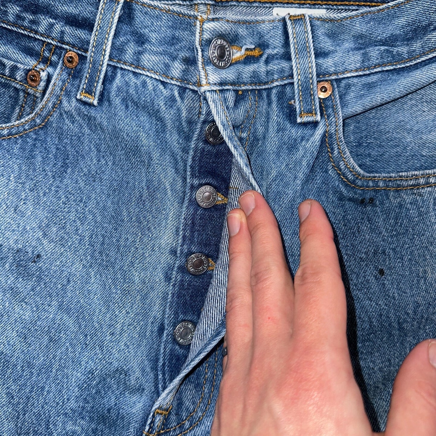 Levis 501 Vintage 90s XX Straight Leg Jeans Y2K Light Wash 33x34 Act 30x30