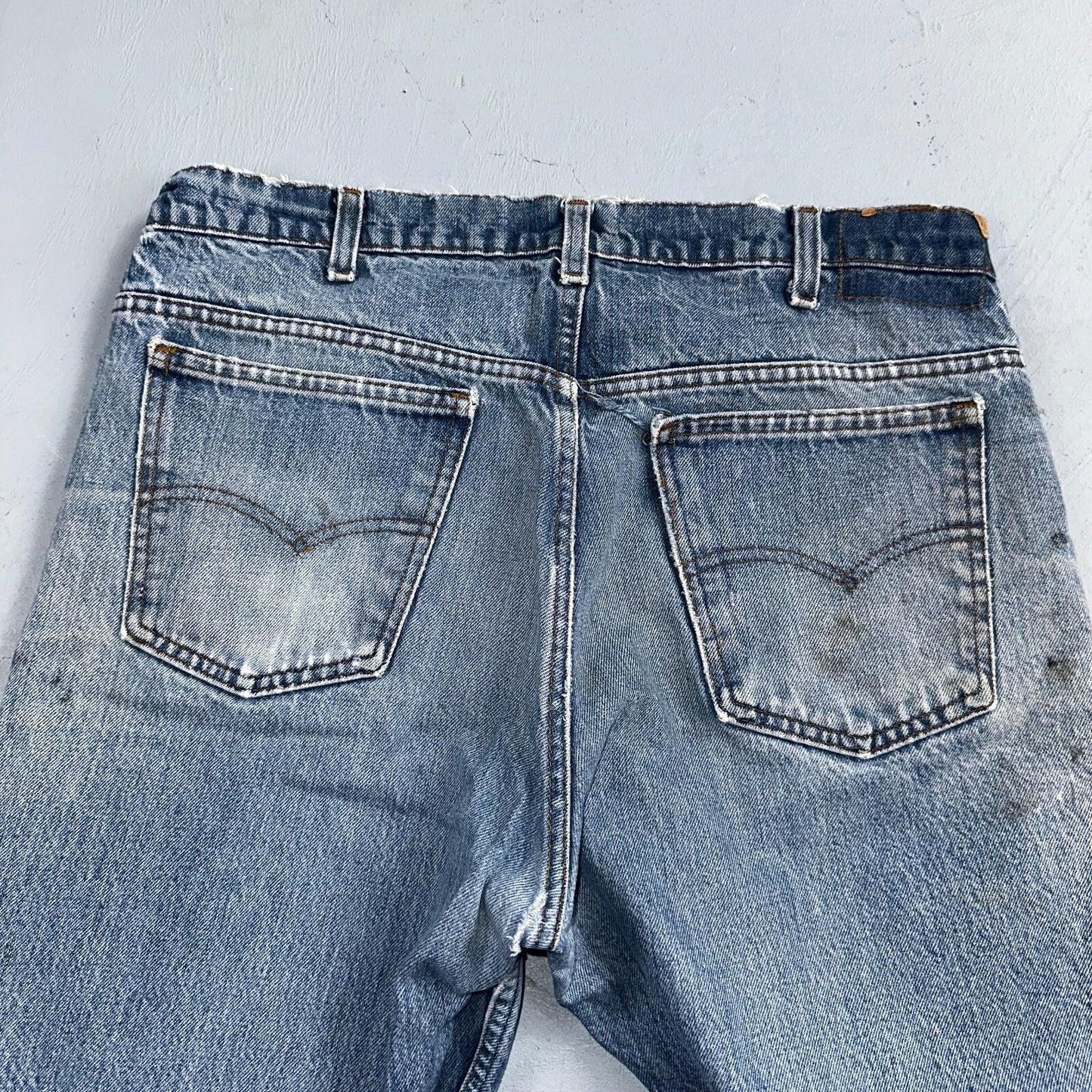 Levis 517 Vintage 80s USA Orange Tab Bootcut Flare Blue Worn Jeans Act 34x27